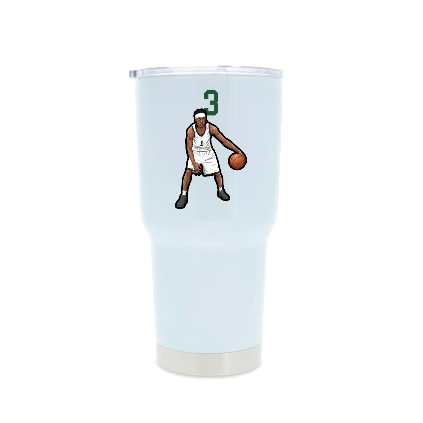 30oz Stainless Steel Tumbler — Number Top in White