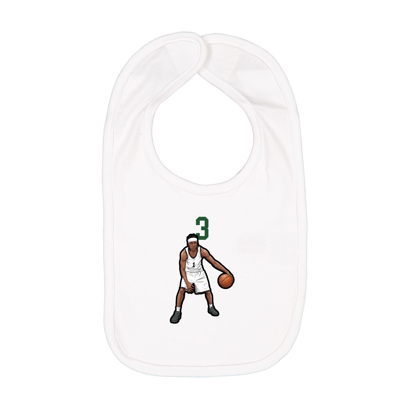 Infant Bib — Number Top in White