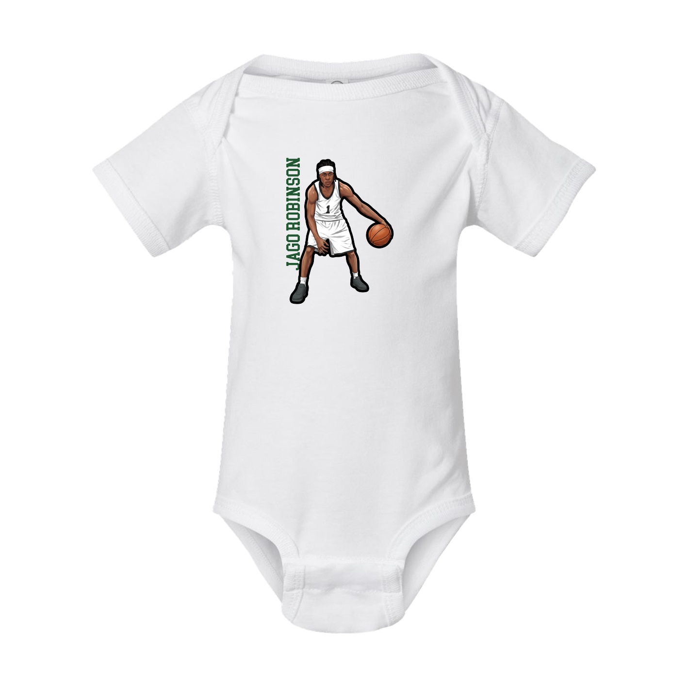 Baby Onesie — Name Vertical in White
