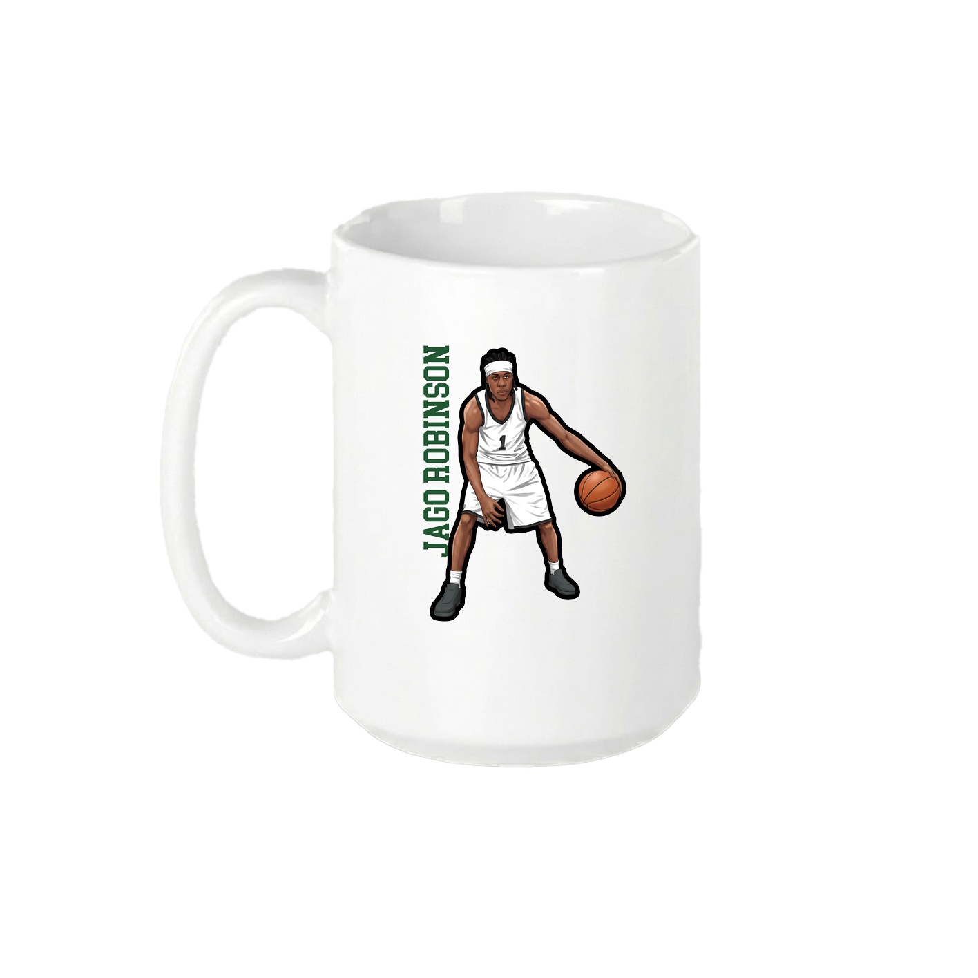 15oz Coffee Mug — Name Vertical in White