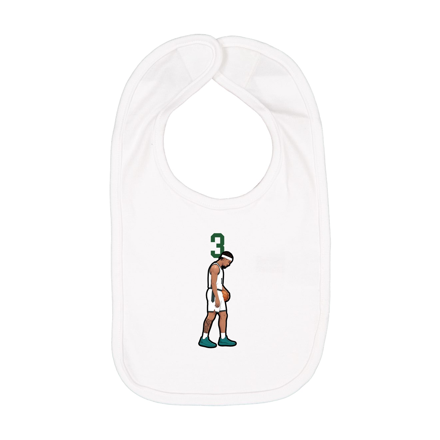 Infant Bib — Number Top in White