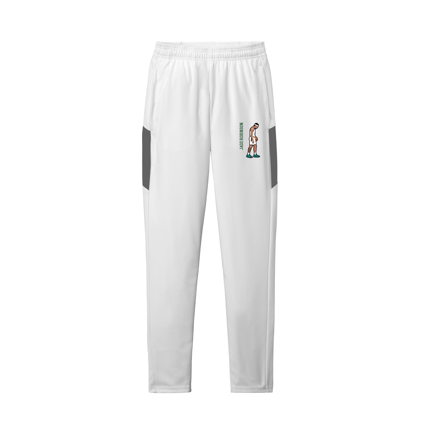 Team Travel Pant — Name Vertical in White/Grey