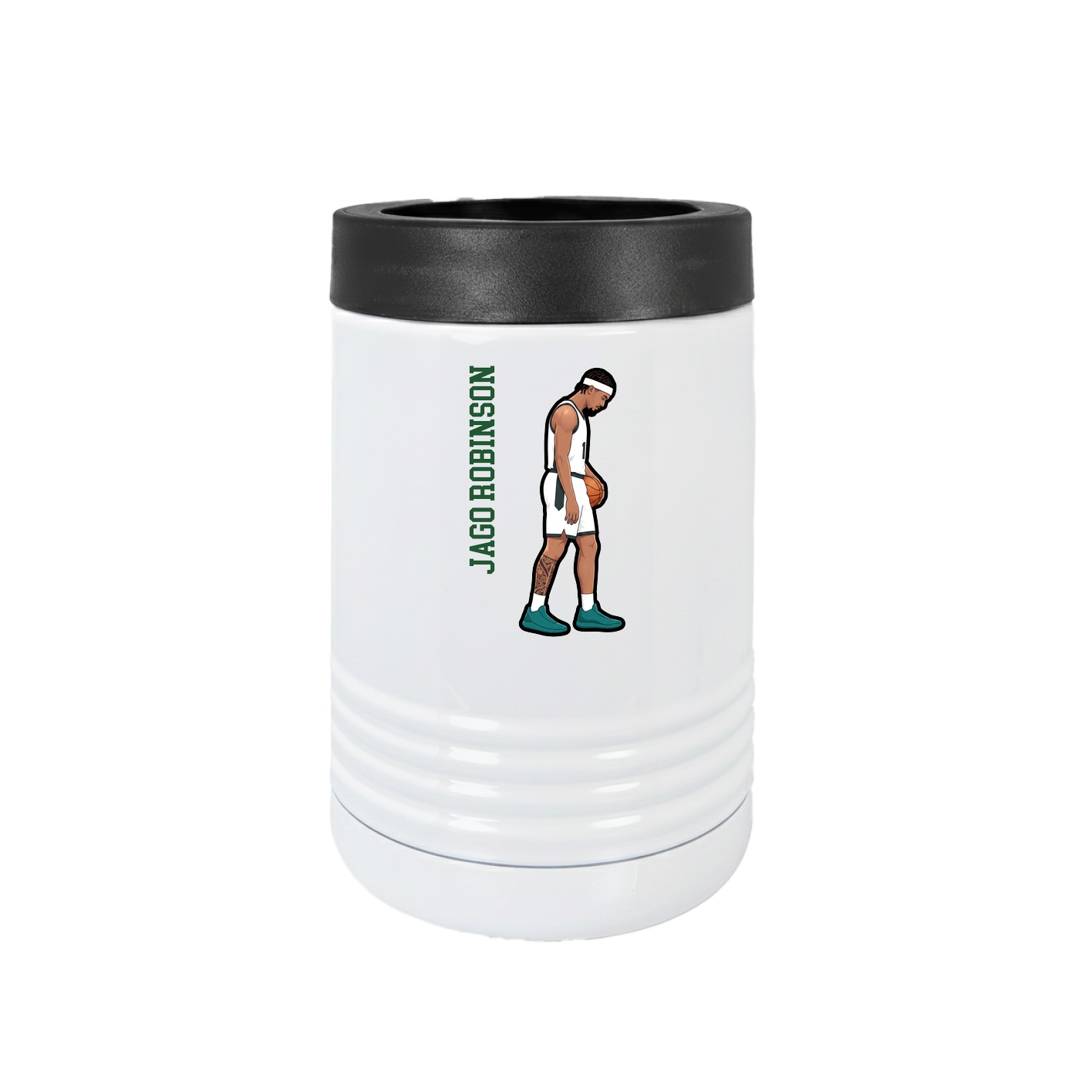 Beverage Holder — Name Vertical in White