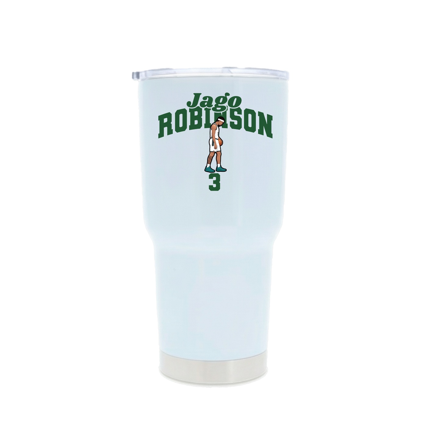 30oz Stainless Steel Tumbler — Signature Arch in White