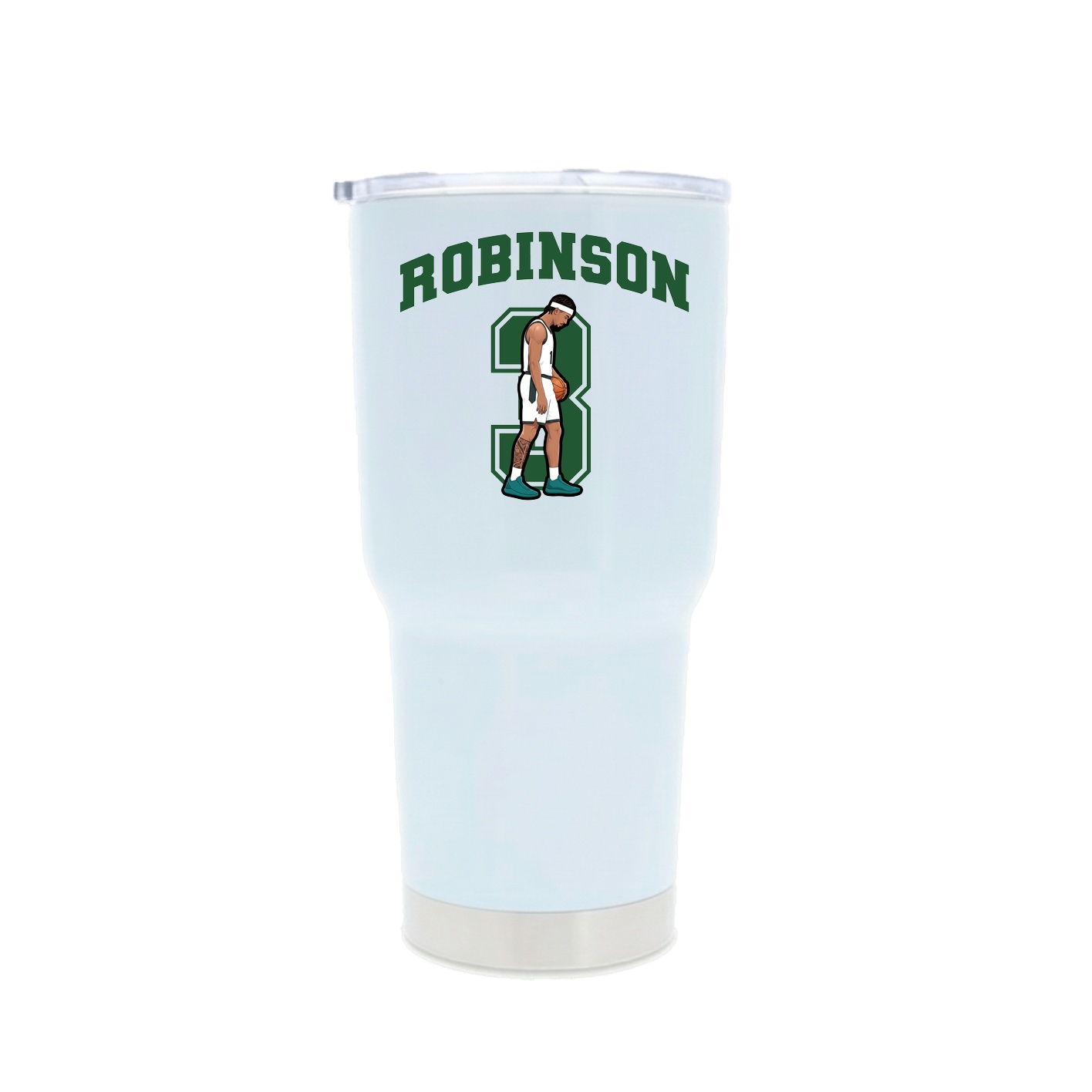 30oz Stainless Steel Tumbler — Number in White