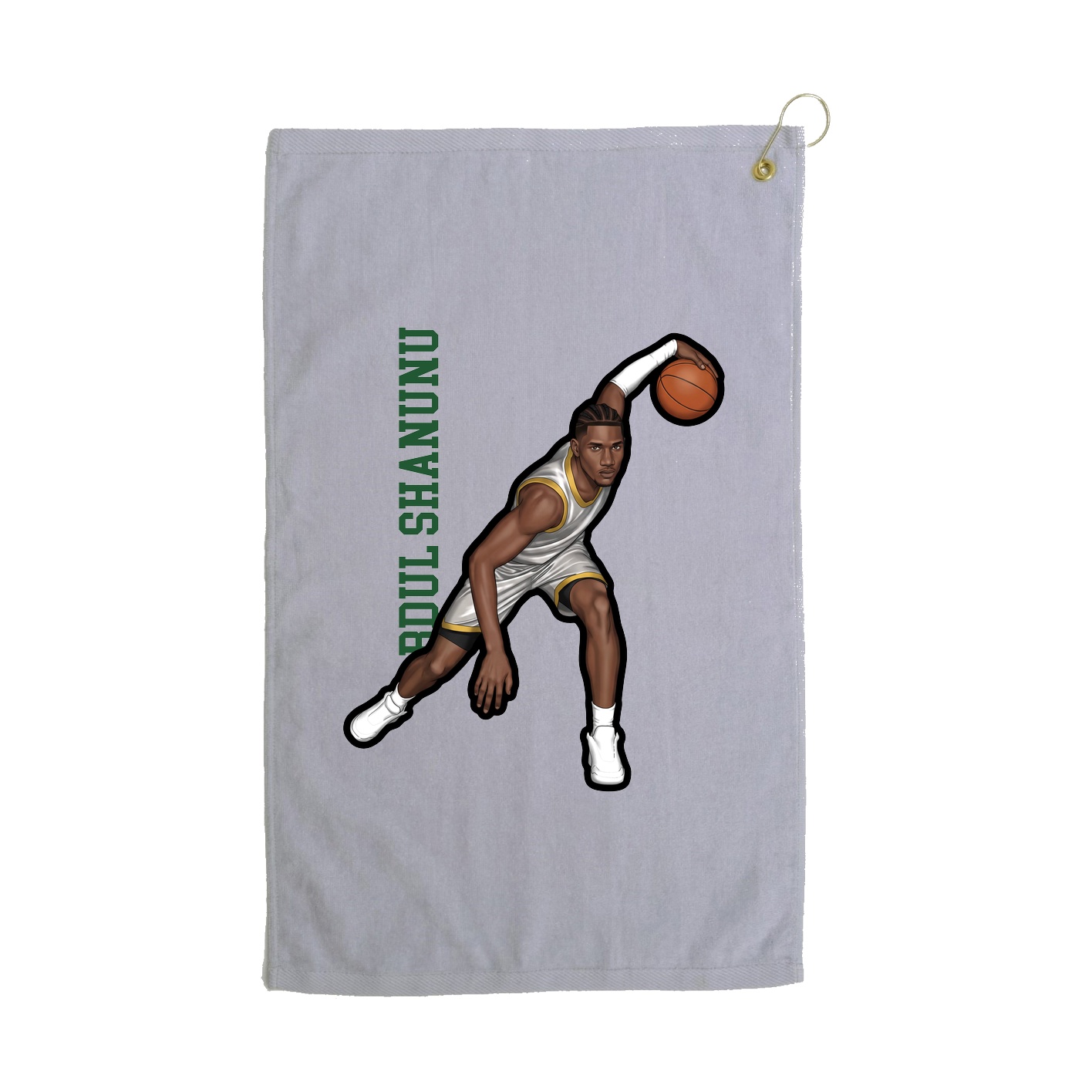 Golf Towel — Name Vertical in Grey