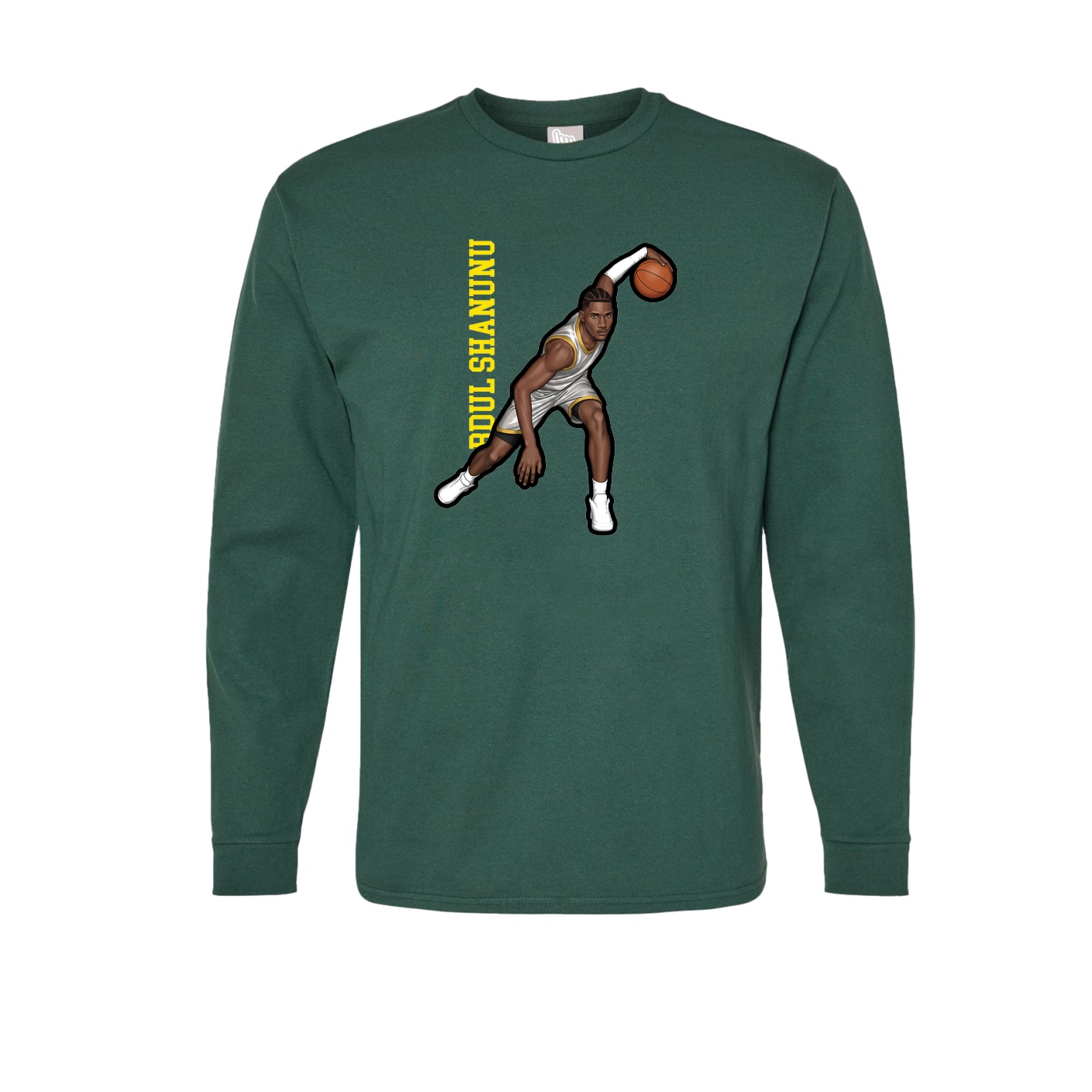 Long Sleeve Tee — Name Vertical in Green