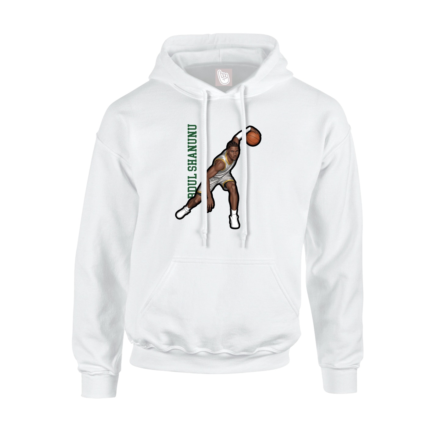 Youth Hoodie — Name Vertical in White