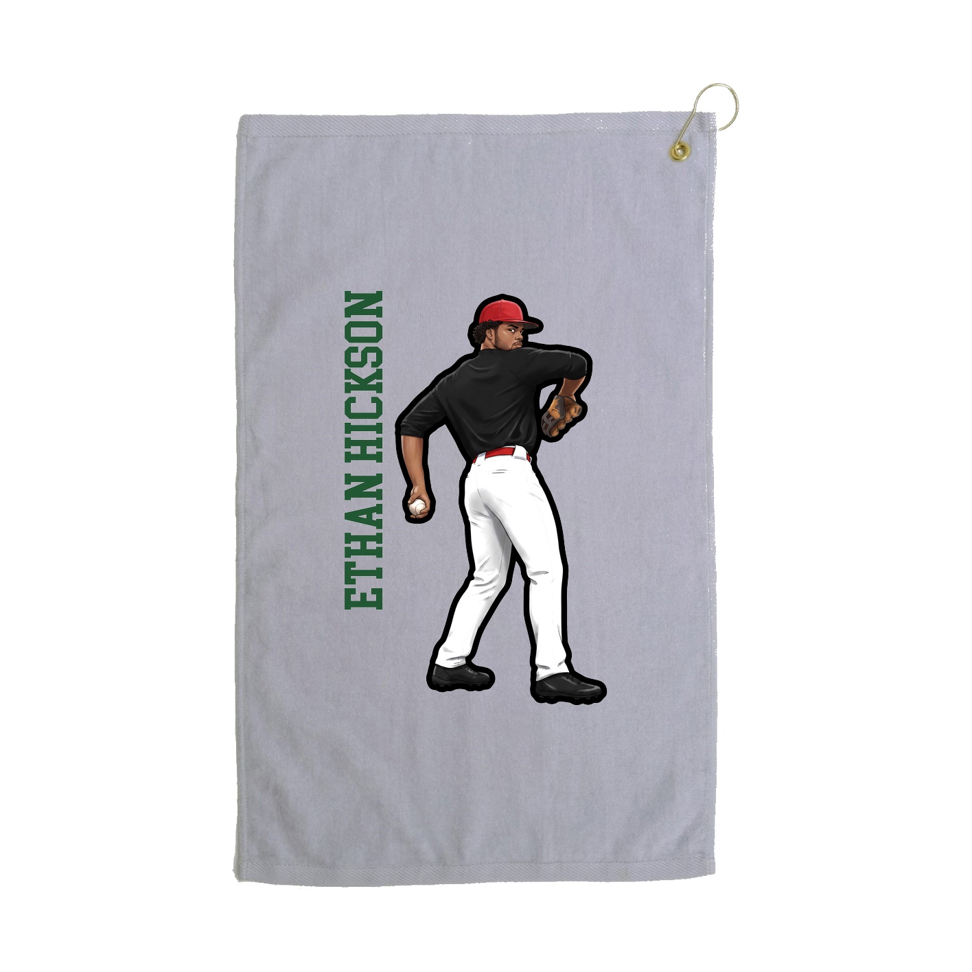 Golf Towel — Name Vertical in Grey
