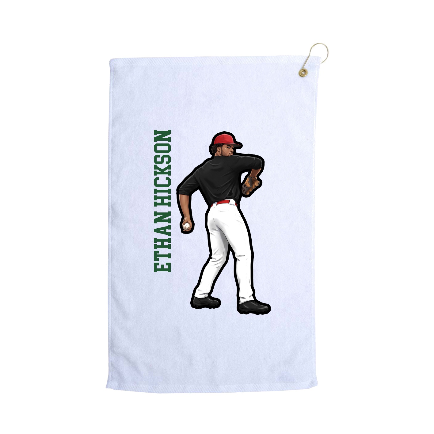 Golf Towel — Name Vertical in White