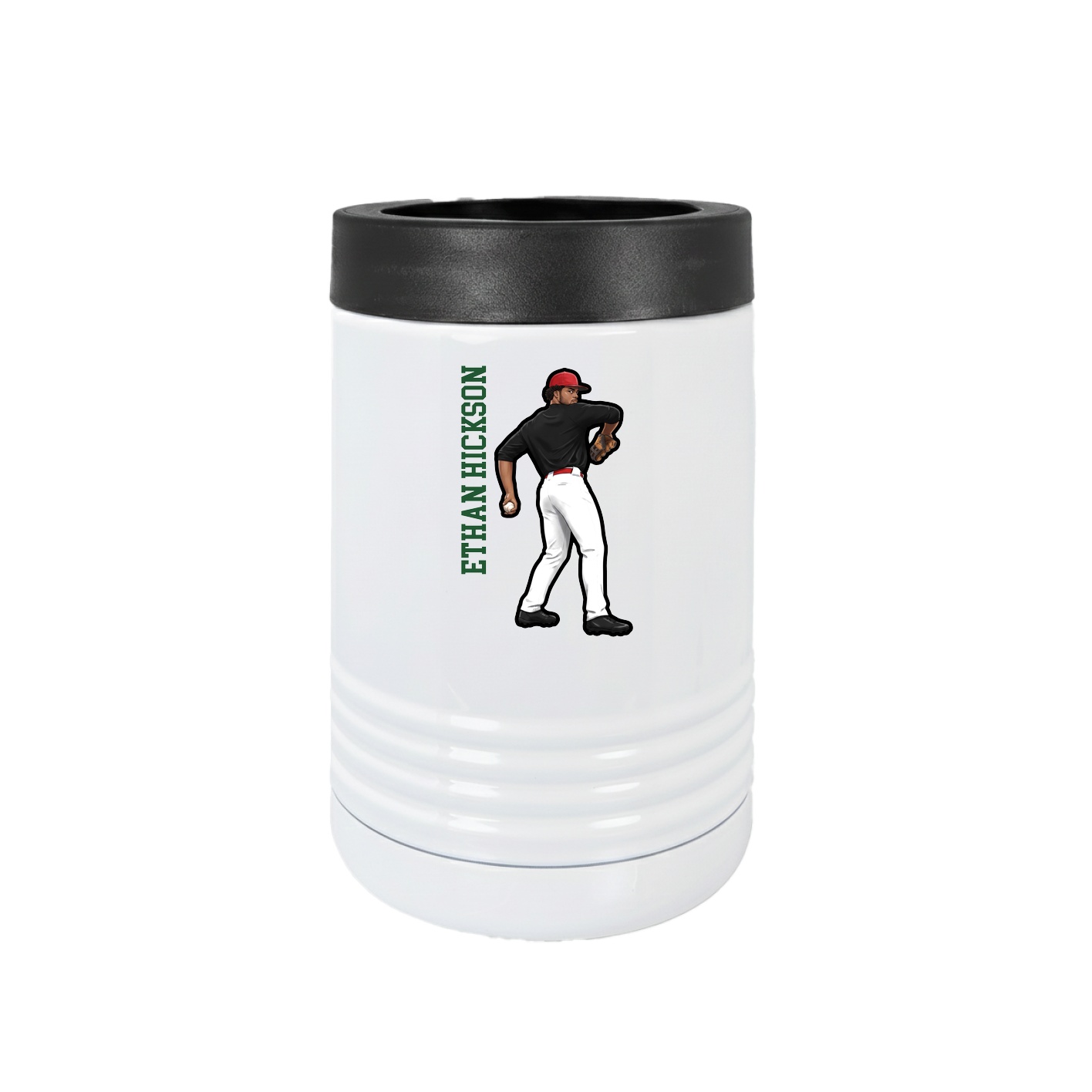 Beverage Holder — Name Vertical in White