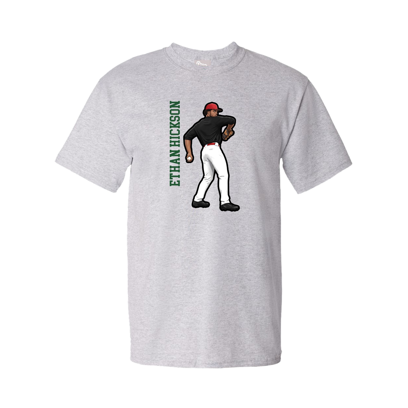 Tee — Name Vertical in Grey