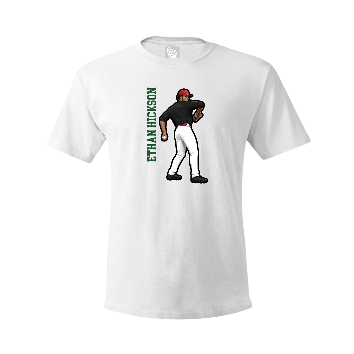 Youth Tee — Name Vertical in White