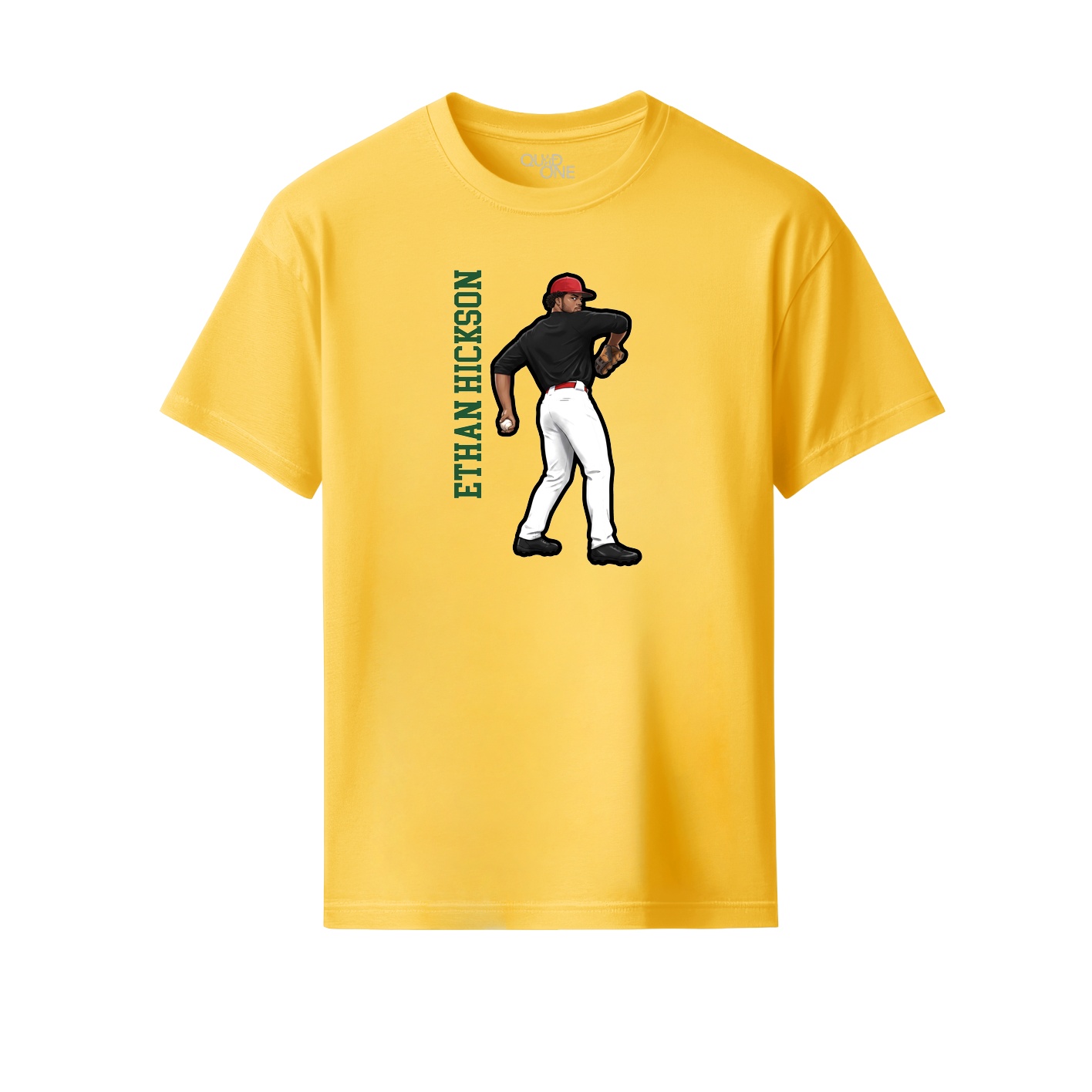 Youth Tee — Name Vertical in Yellow