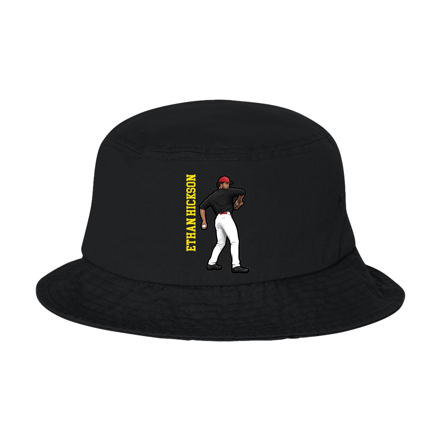 Bucket Cap — Name Vertical in Black
