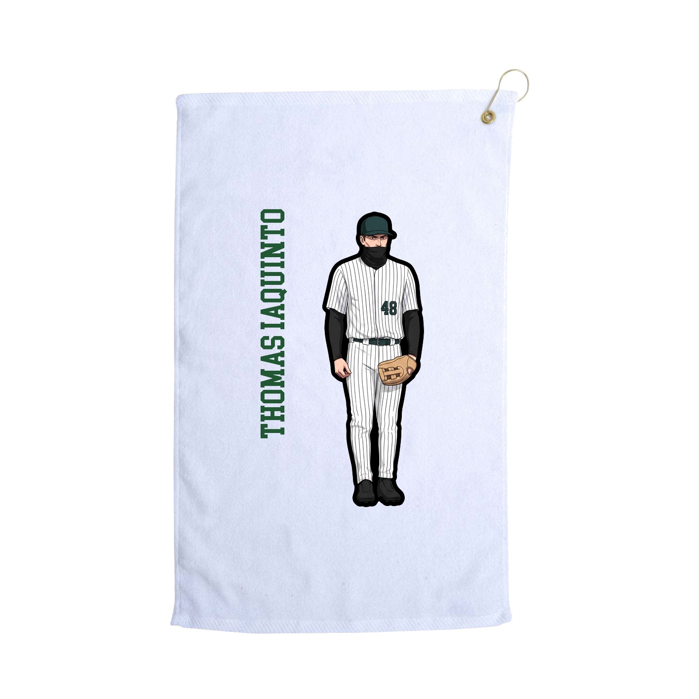 Golf Towel — Name Vertical in White