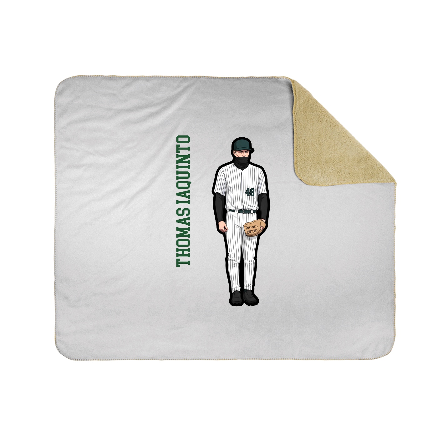 Throw Blanket — Name Vertical in White