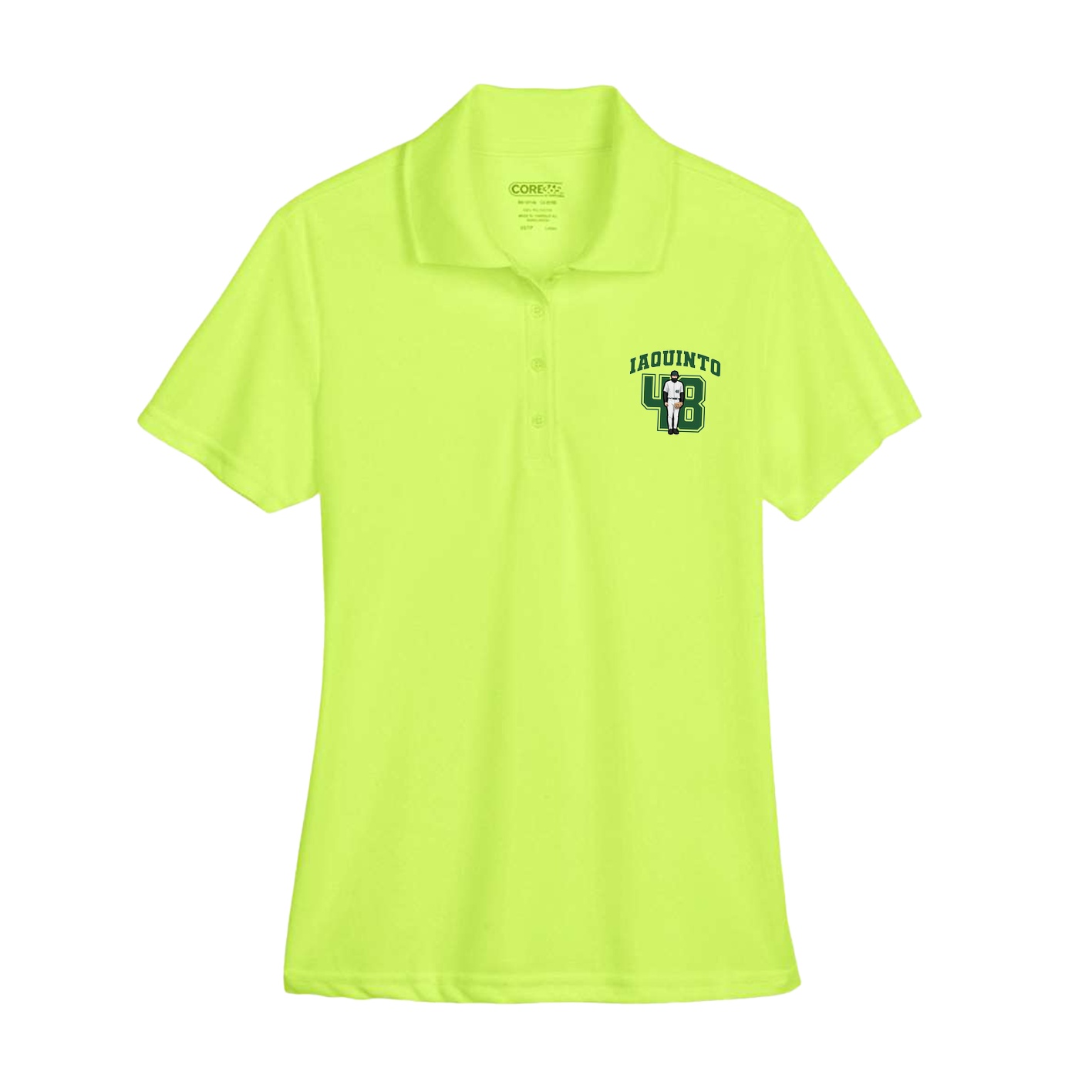 Womens Performance Polo — Number in Yellow