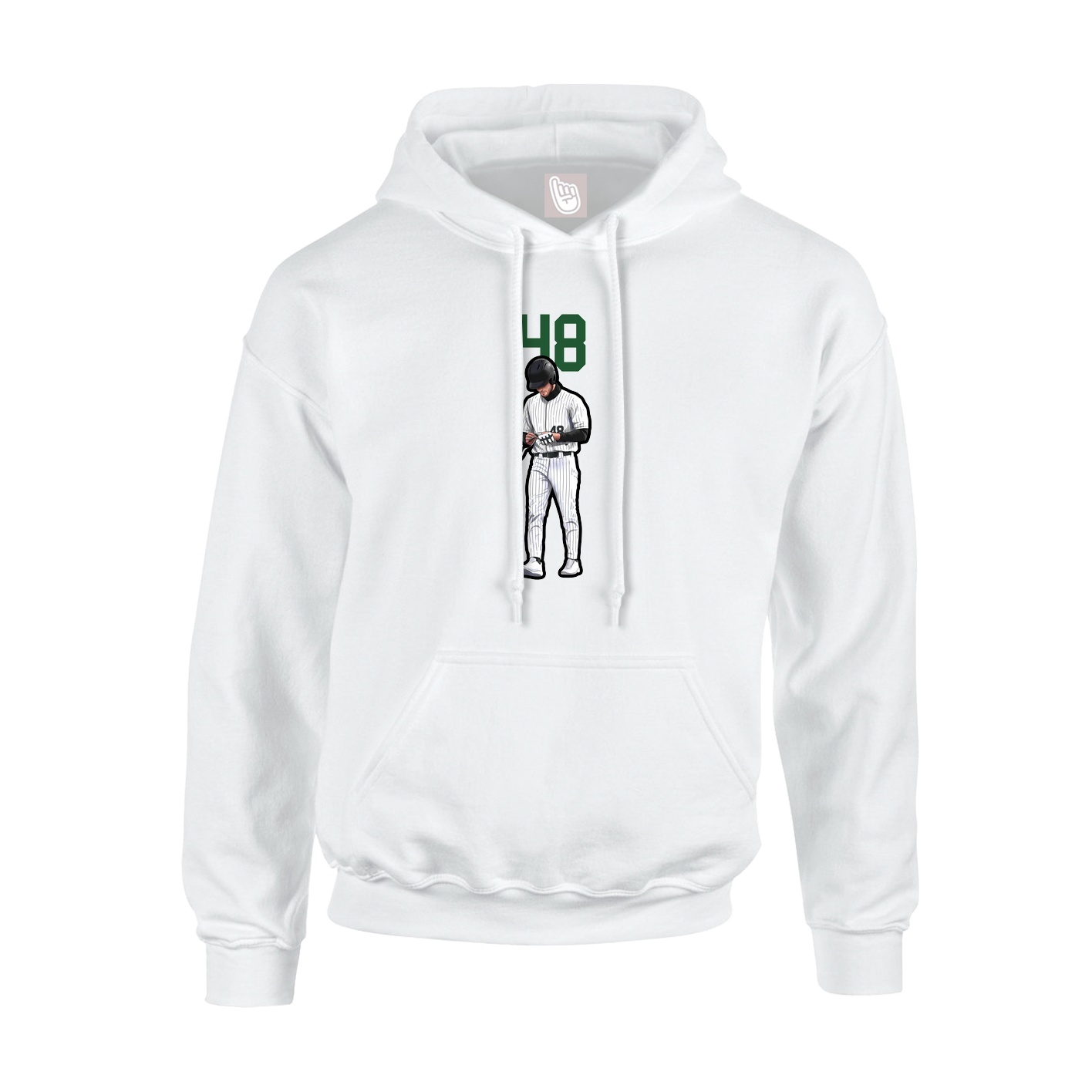 Youth Hoodie — Number Top in White