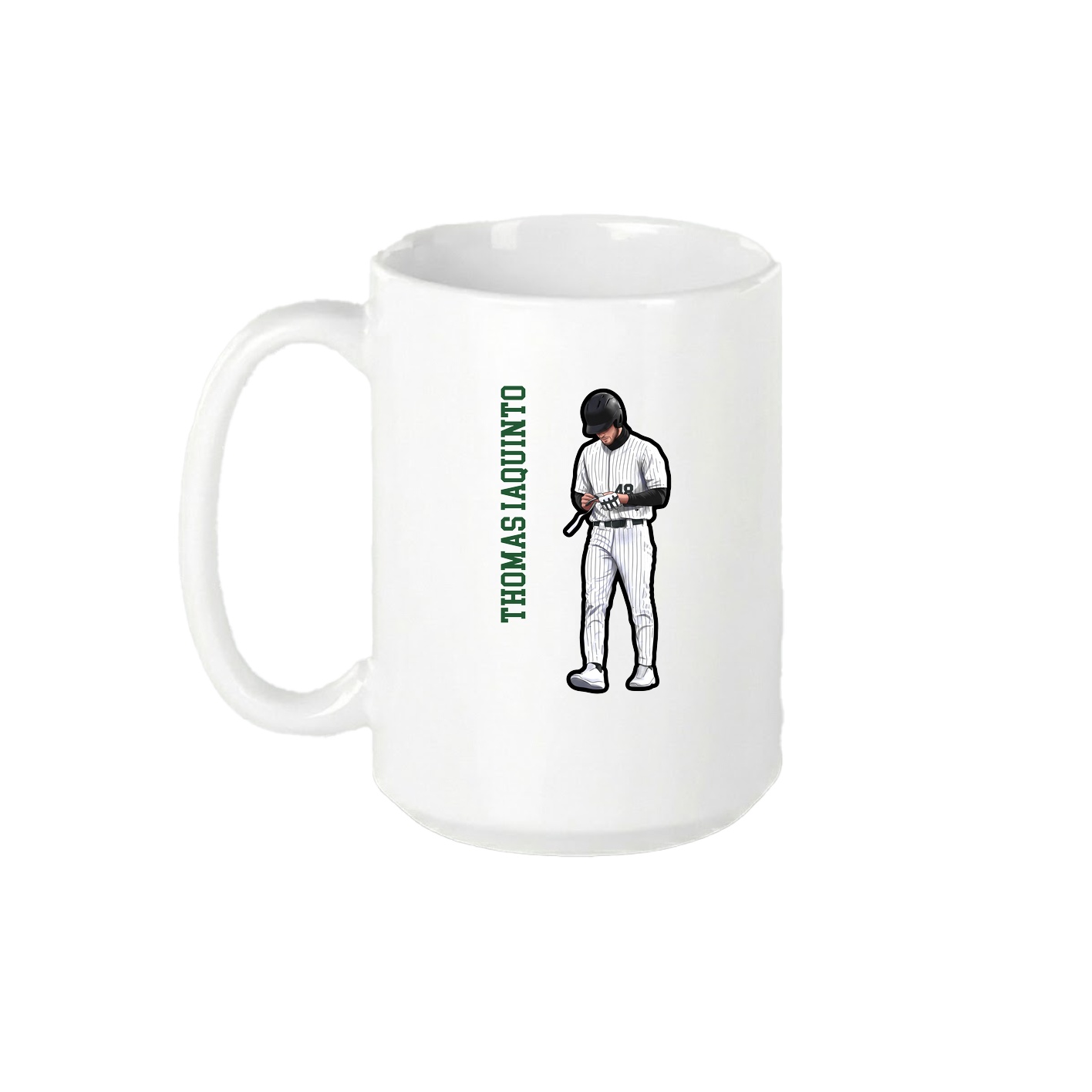 15oz Coffee Mug — Name Vertical in White