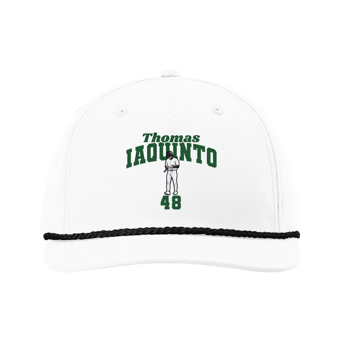 Five-Panel Classic Rope Cap — Signature Arch in White