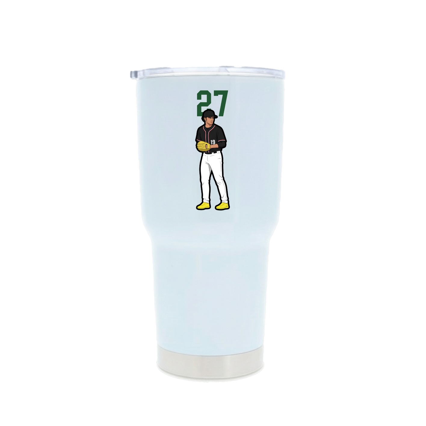 30oz Stainless Steel Tumbler — Number Top in White