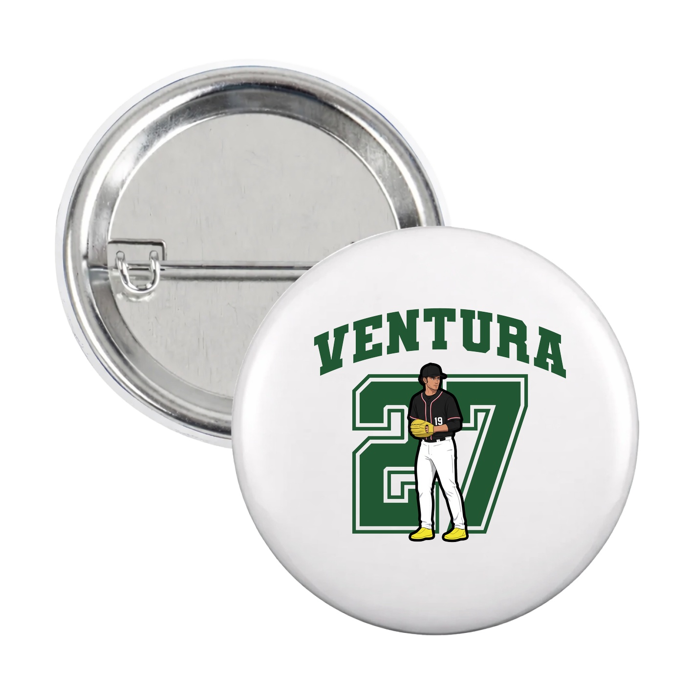Game Day Button — Number in White