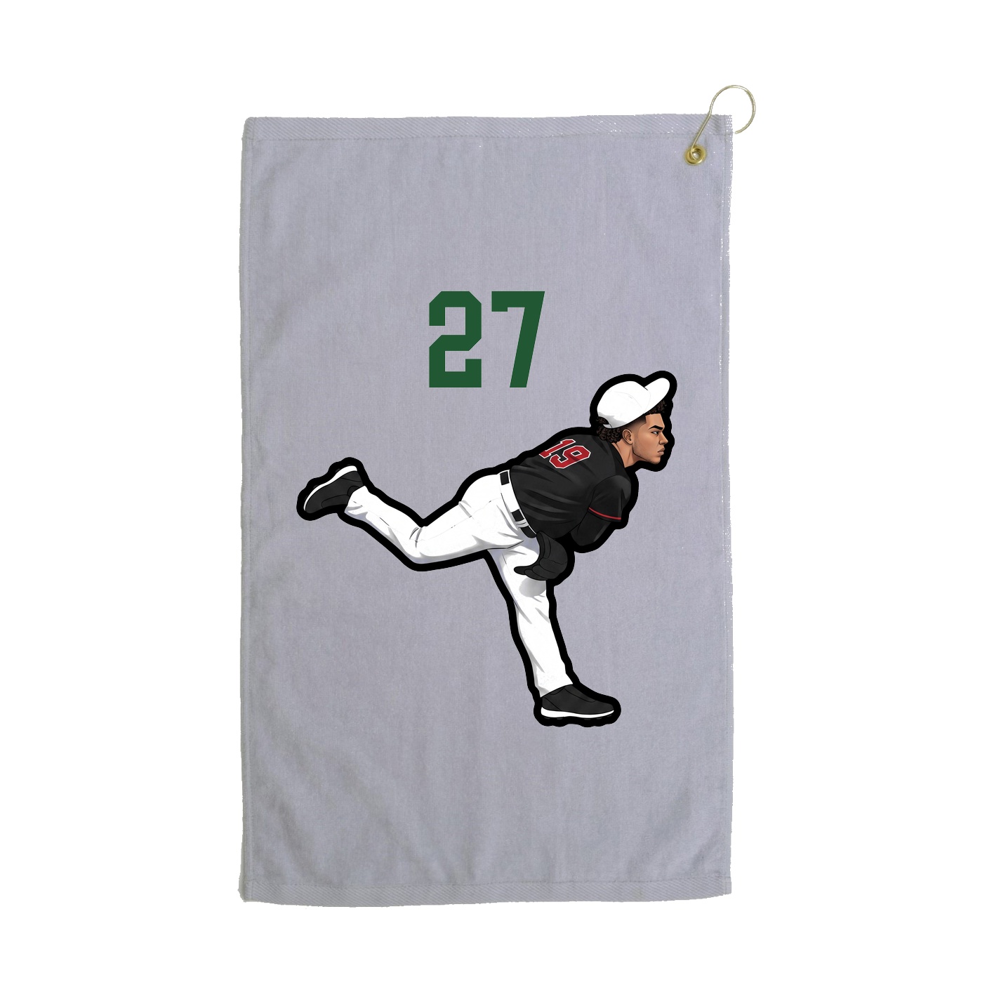 Golf Towel — Number Top in Grey