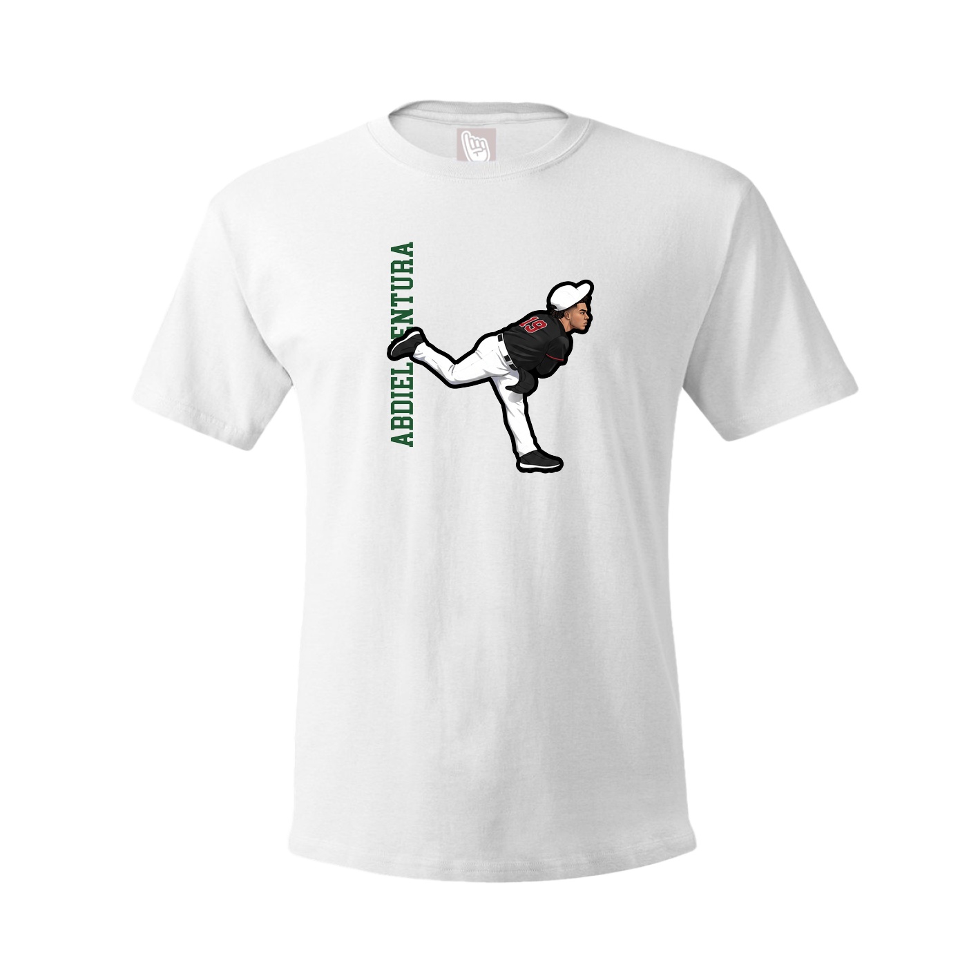 Tee — Name Vertical in White