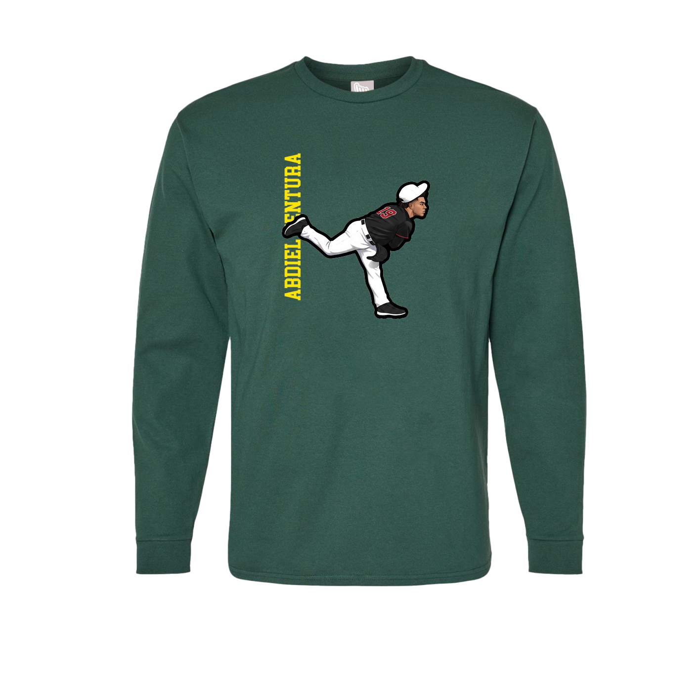 Long Sleeve Tee — Name Vertical in Green