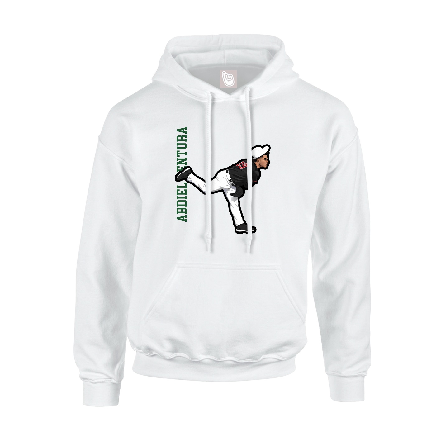 Youth Hoodie — Name Vertical in White