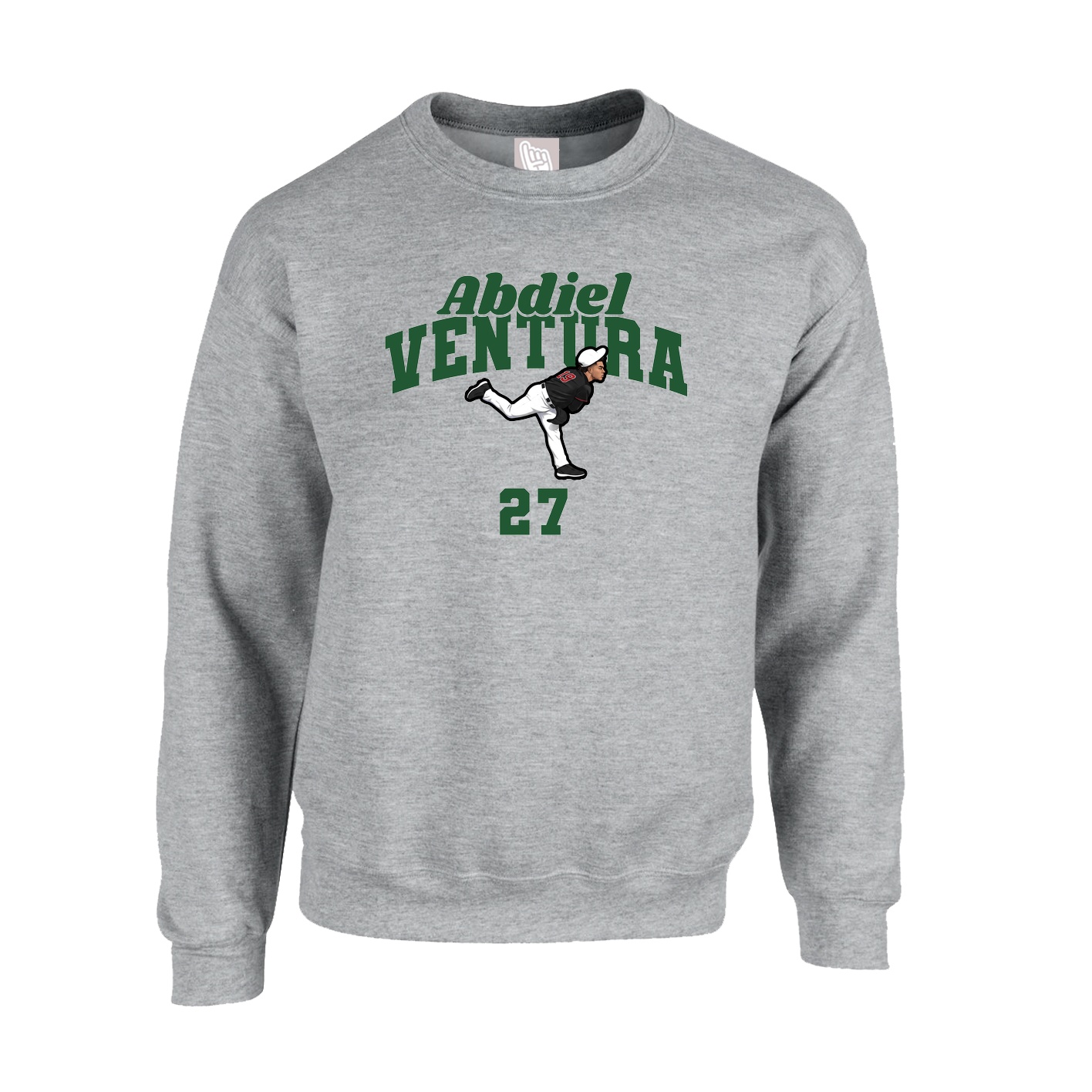 Fleece Crew — Signature Arch in Grey