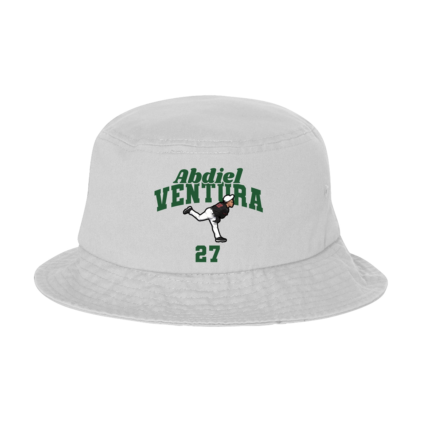 Bucket Cap — Signature Arch in White