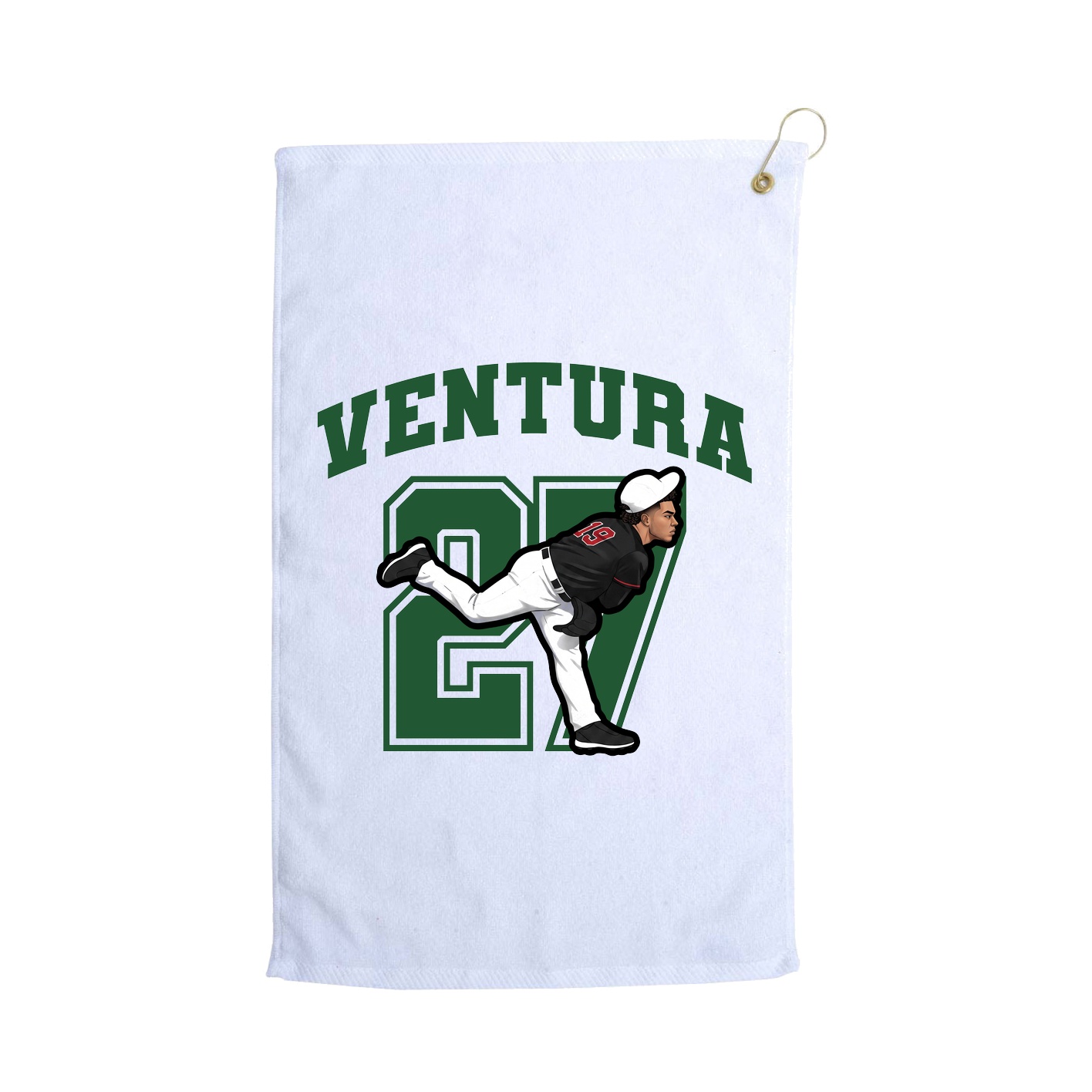 Golf Towel — Number in White