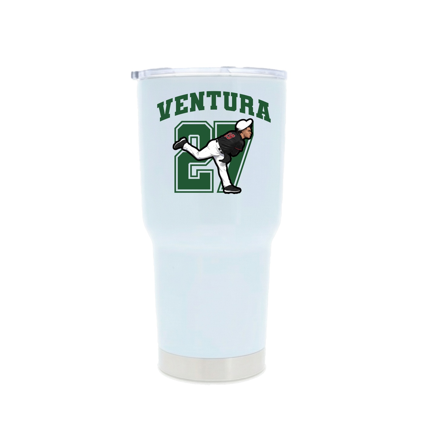 30oz Stainless Steel Tumbler — Number in White