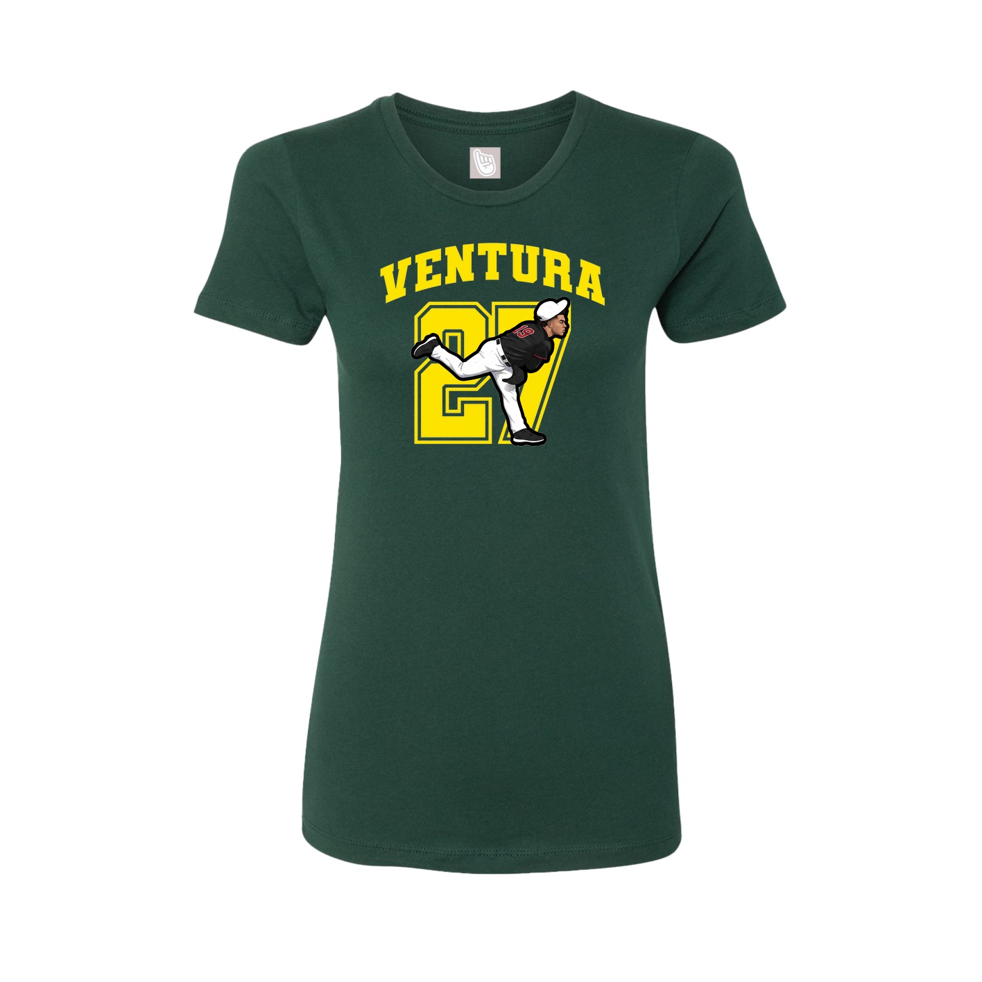 Fitted Women's Tee — Number in Green