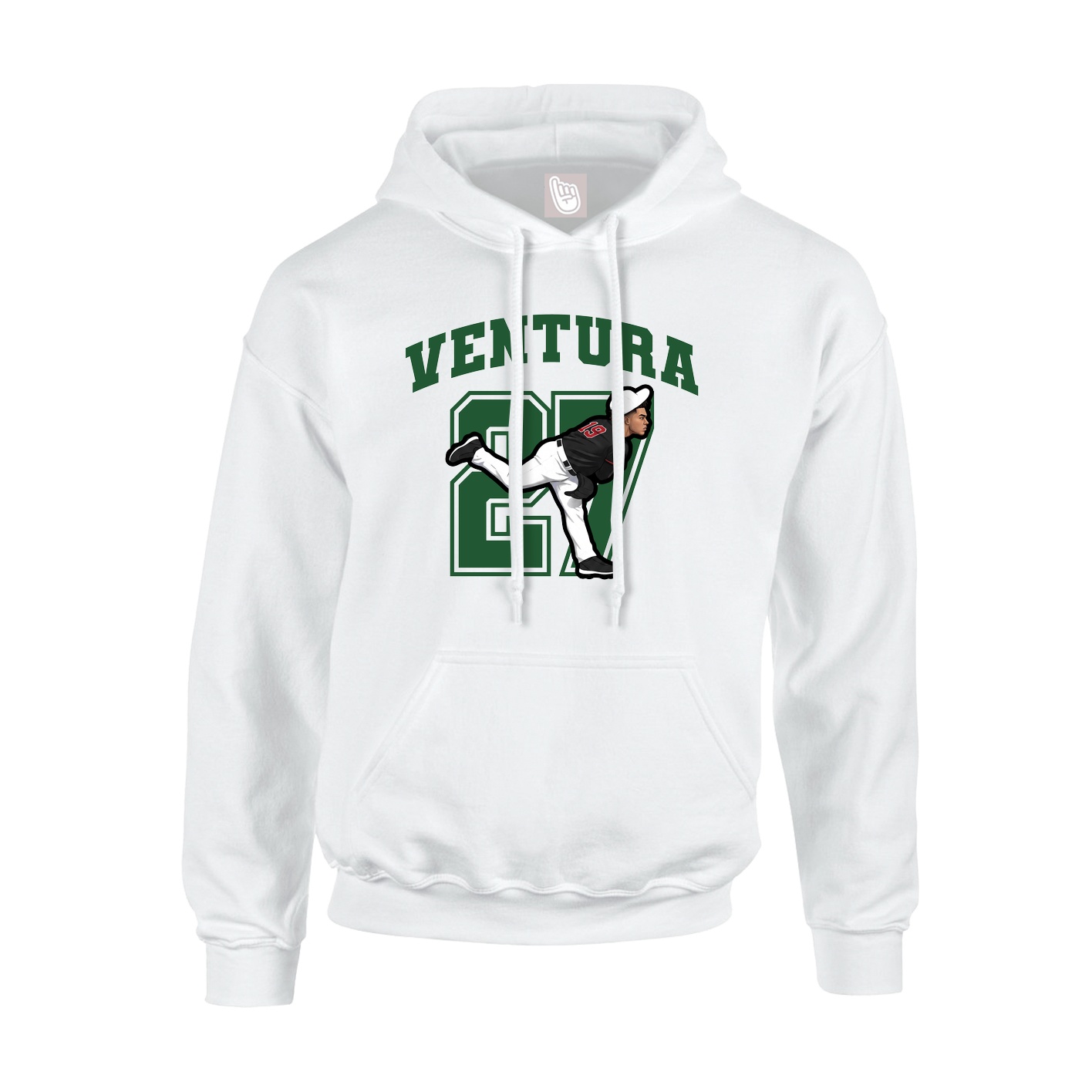 Hoodie — Number in White