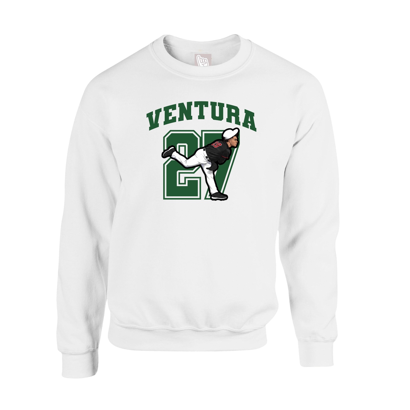 Fleece Crew — Number in White
