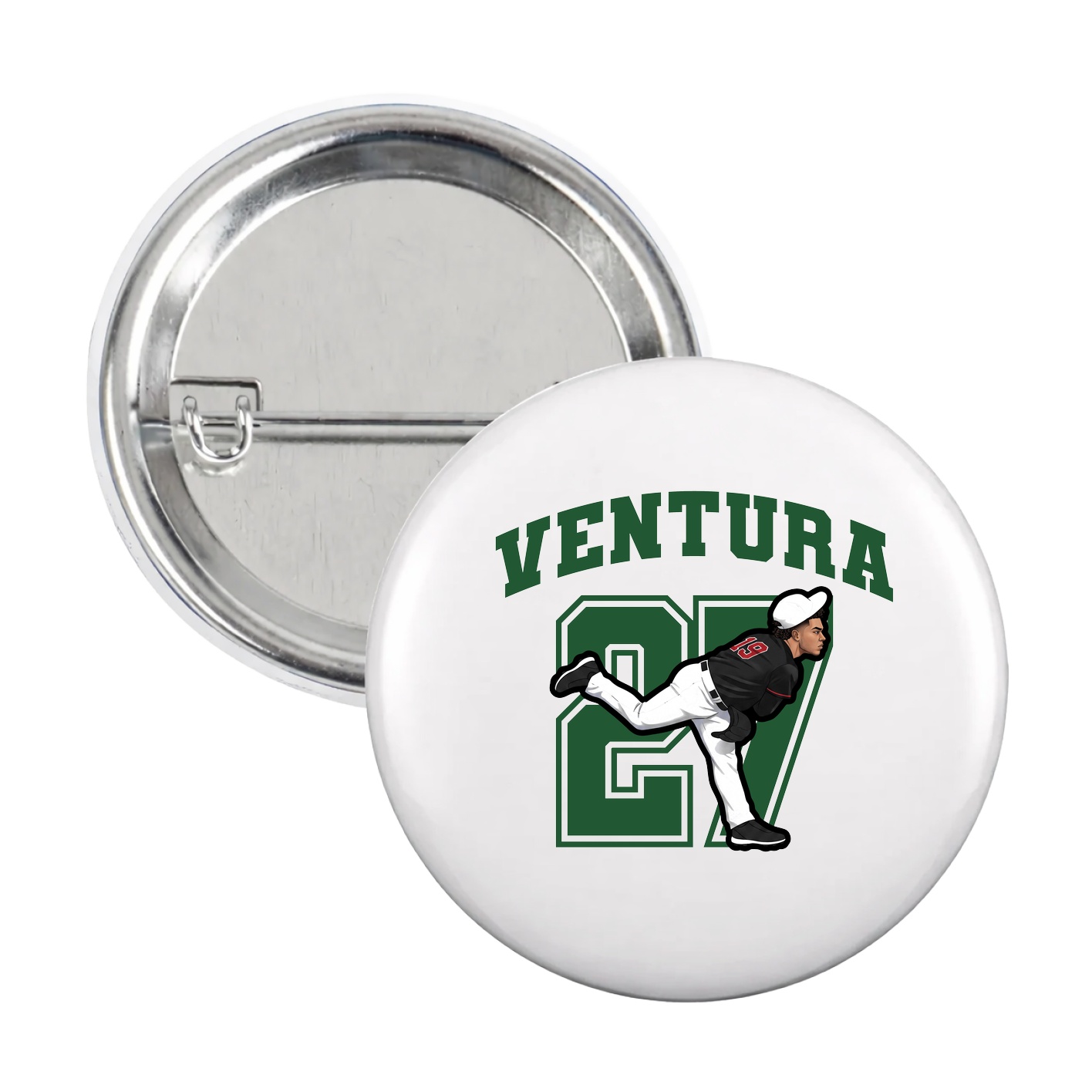 Game Day Button — Number in White