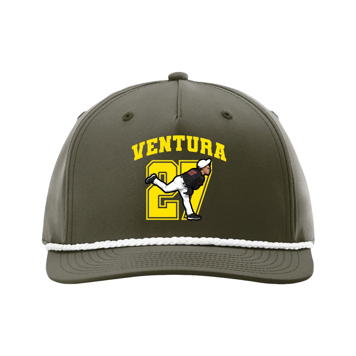 Five-Panel Classic Rope Cap — Number in Green