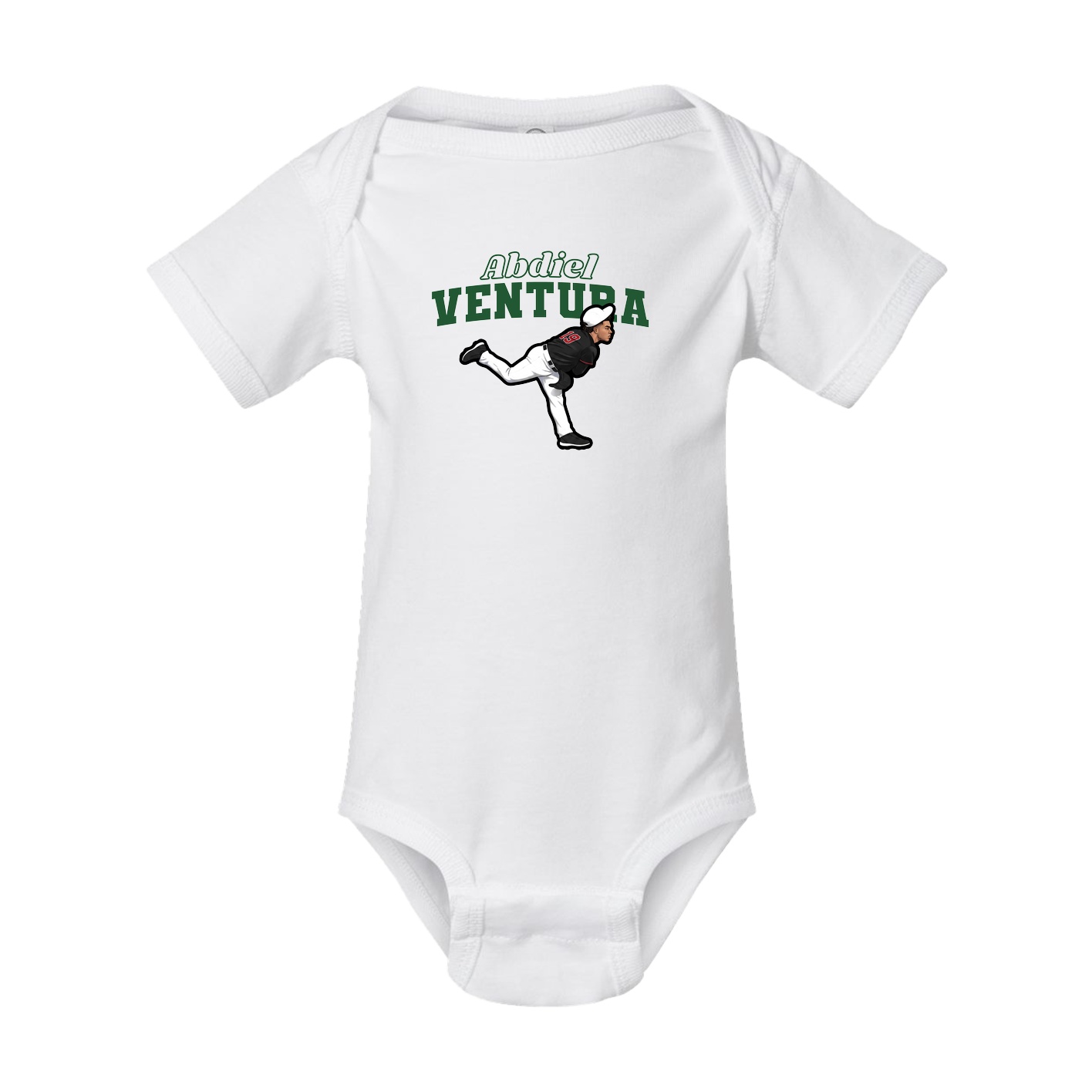 Baby Onesie — Name Arch in White