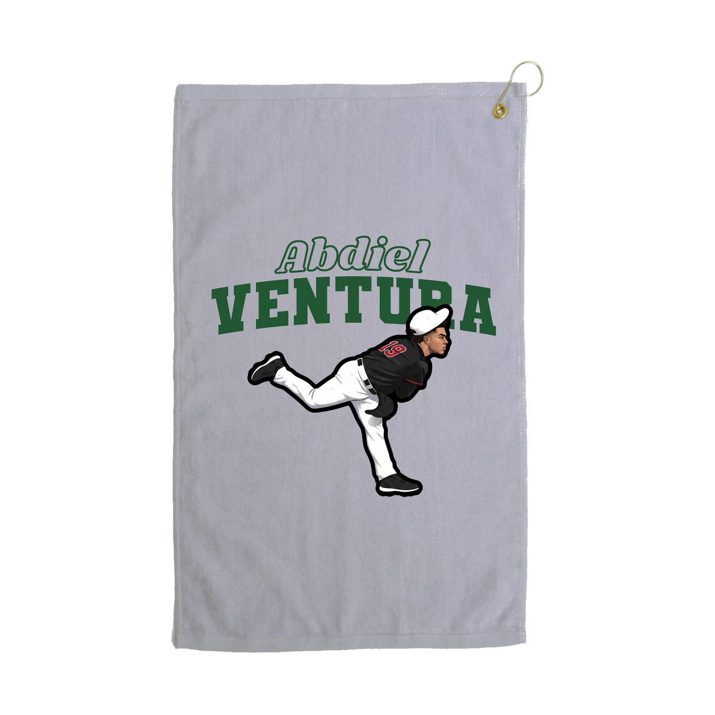 Golf Towel — Name Arch in Grey