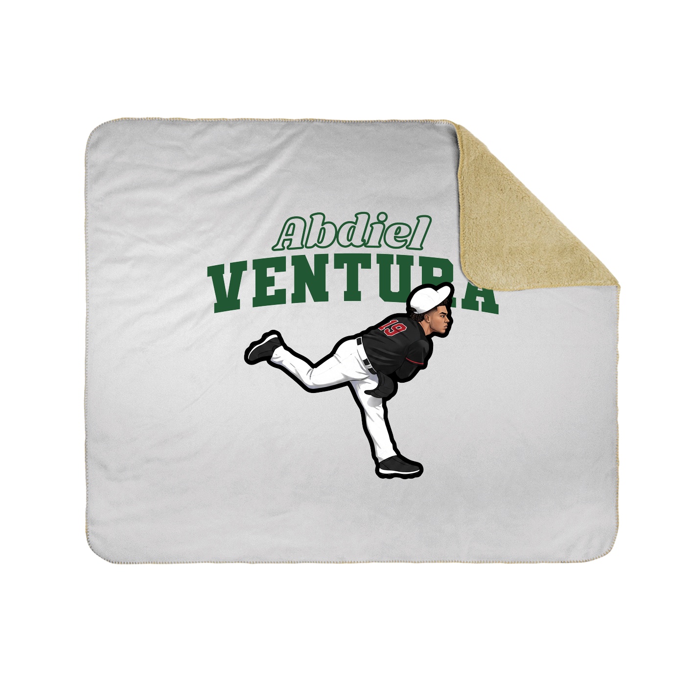 Throw Blanket — Name Arch in White