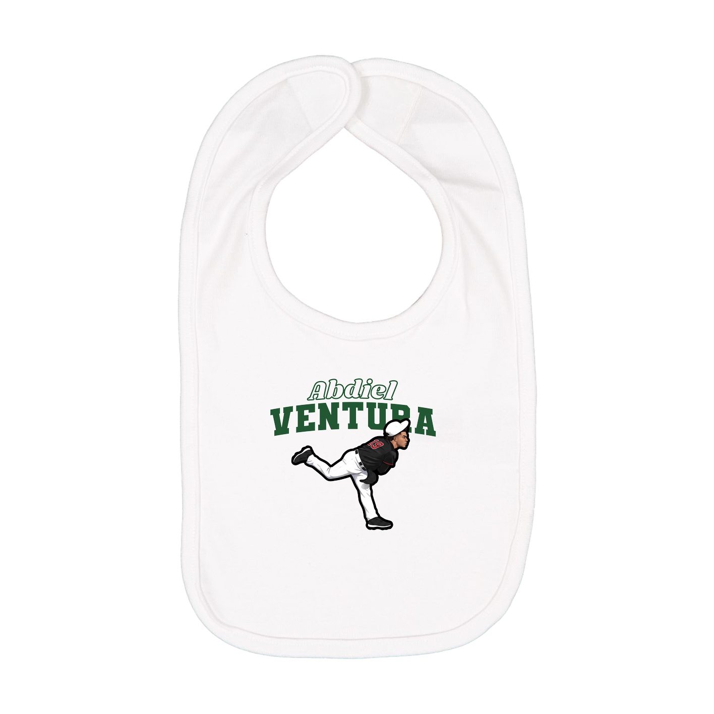 Infant Bib — Name Arch in White