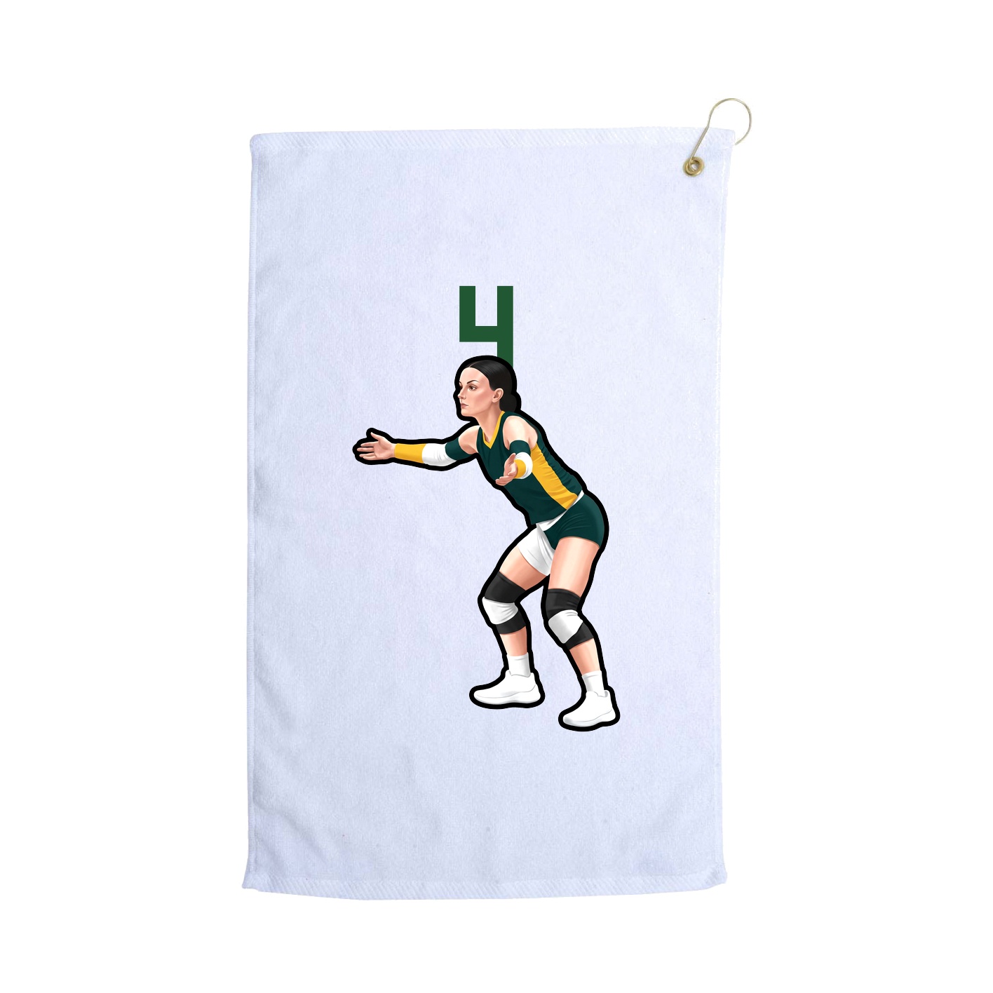 Golf Towel — Number Top in White