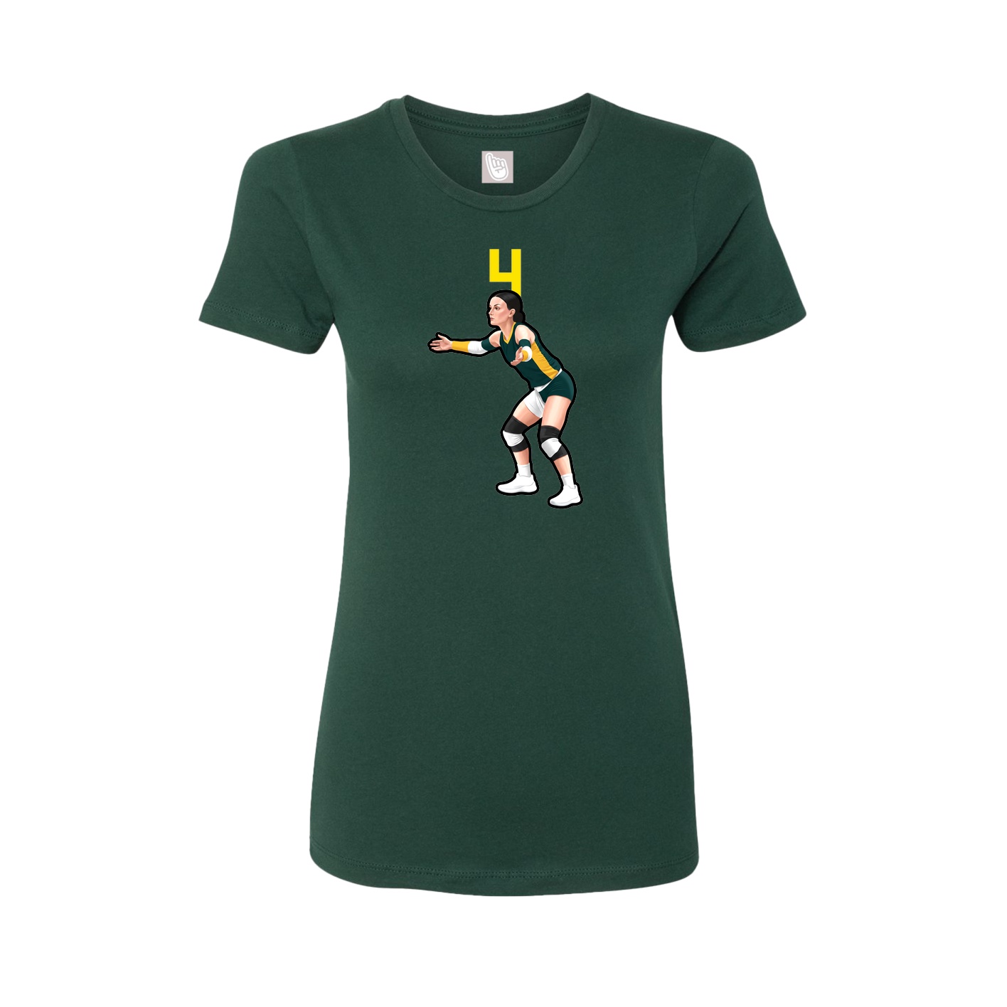 Fitted Women's Tee — Number Top in Green