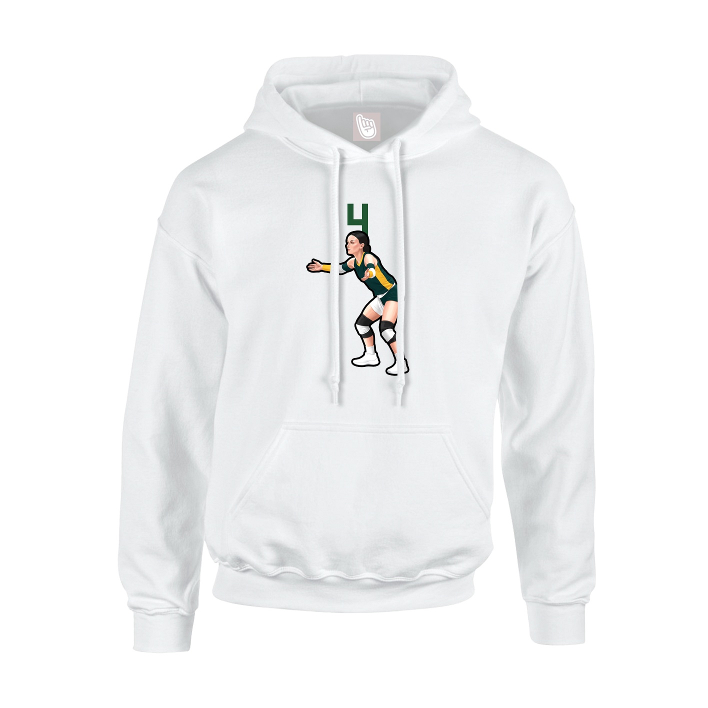 Hoodie — Number Top in White