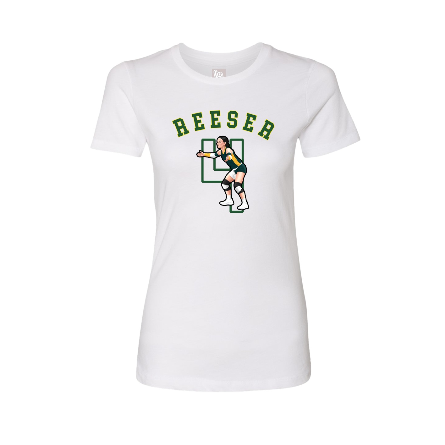 Fitted Women's Tee — Shirsey Arch in White