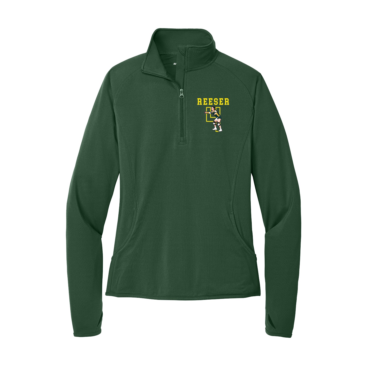 Women's Q-Zip Pullover — Shirsey in Green