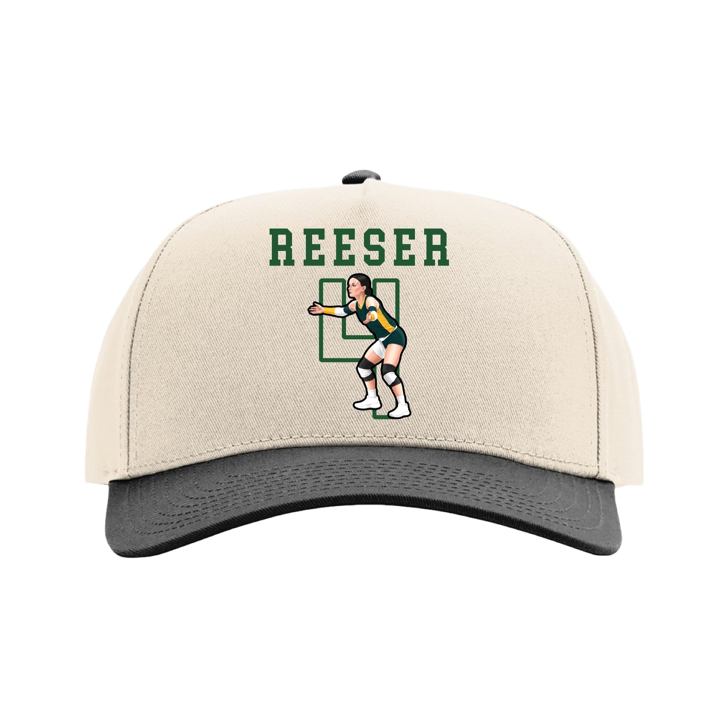 Full Fabric Five-Panel Champ Cap — Shirsey in Cream/Black